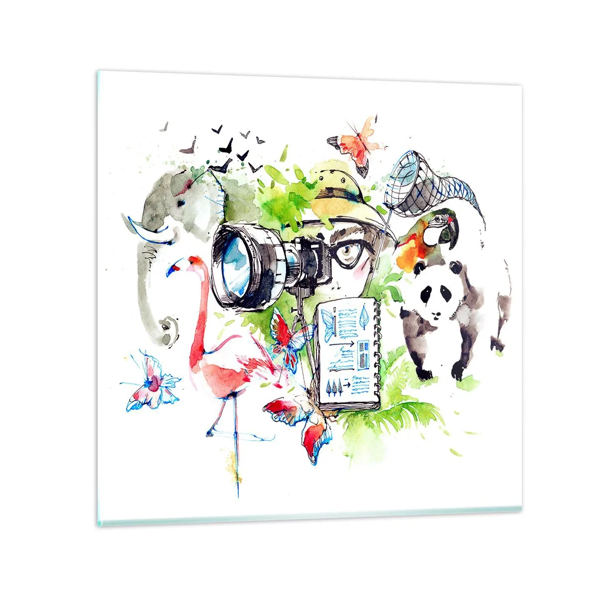 Glasbild - Bild auf glas - In der Linse eines Reisenden - 40x40 cm