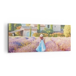 Bild auf Leinwand - Leinwandbild - Lavendel Mädchen - 100x40 cm