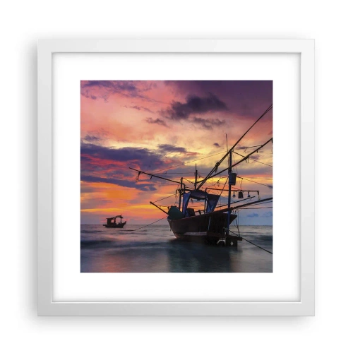 Poster in einem weißen Rahmen - Exotischer Abend - 30x30 cm