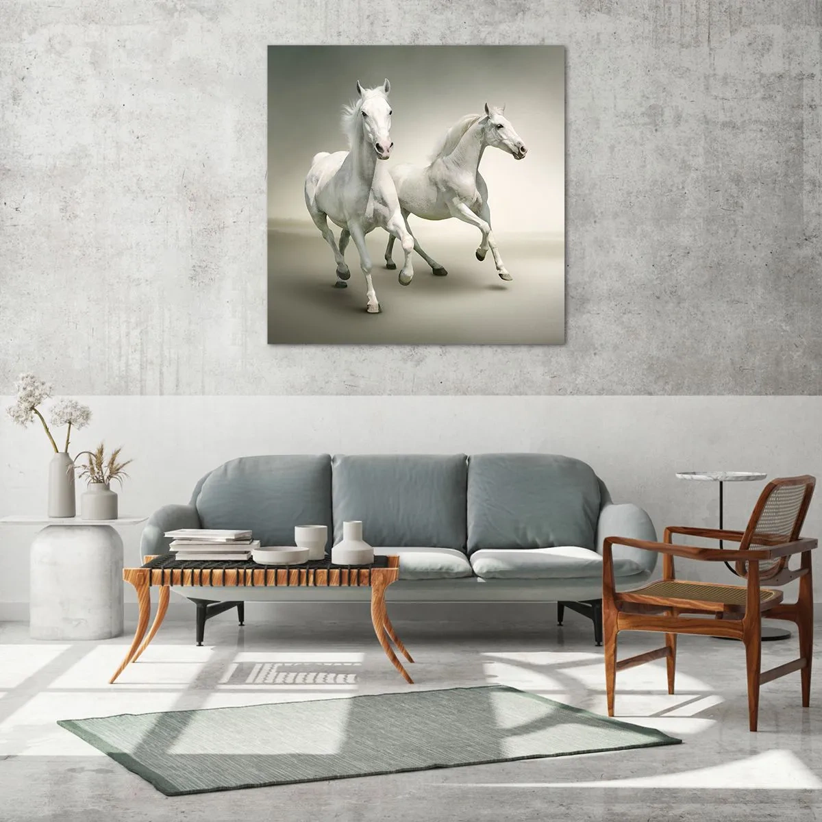 Glasbild - Bild auf glas - Weiße Macht! - 70x70 cm