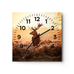 Wanduhr - Glasuhr - Herr im eigenen Land - 40x40 cm
