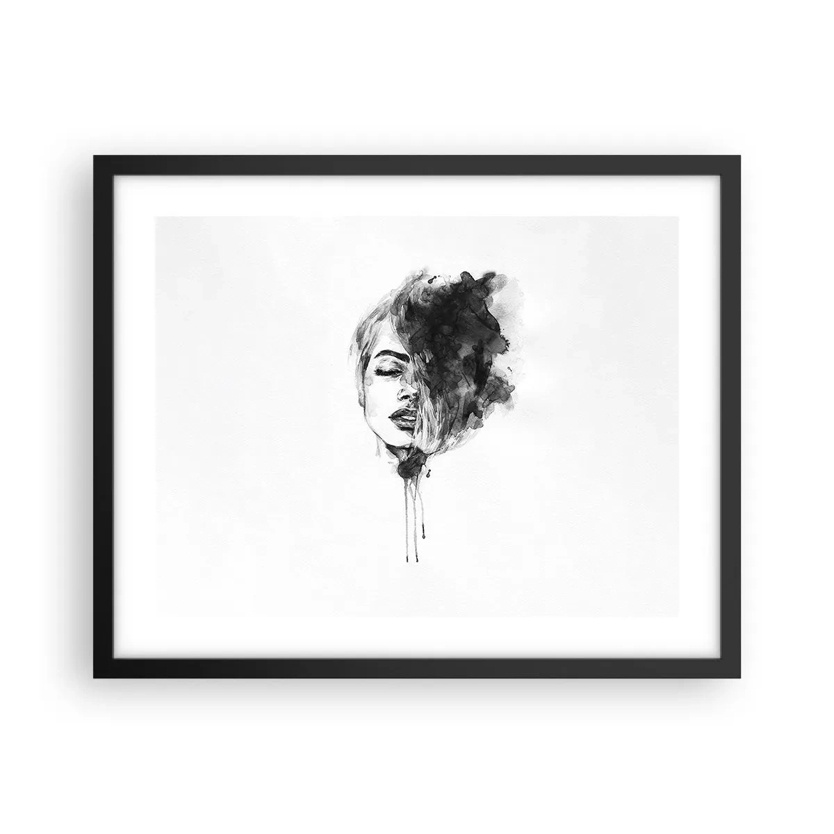 Poster in einem schwarzem Rahmen - Wovon träumt das Mädchen - 50x40 cm