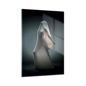 Glasbild - Bild auf glas - Eine geheimnisvolle Silhouette im sanften Licht - 50x70cm - Versteckte Wünsche - Moderne Wanddekoration für Wohnzimmer und Schlafzimmer ARTTOR