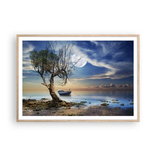 Poster in einem Rahmen aus heller Eiche - Ist das das Ende oder der Anfang? - 100x70 cm