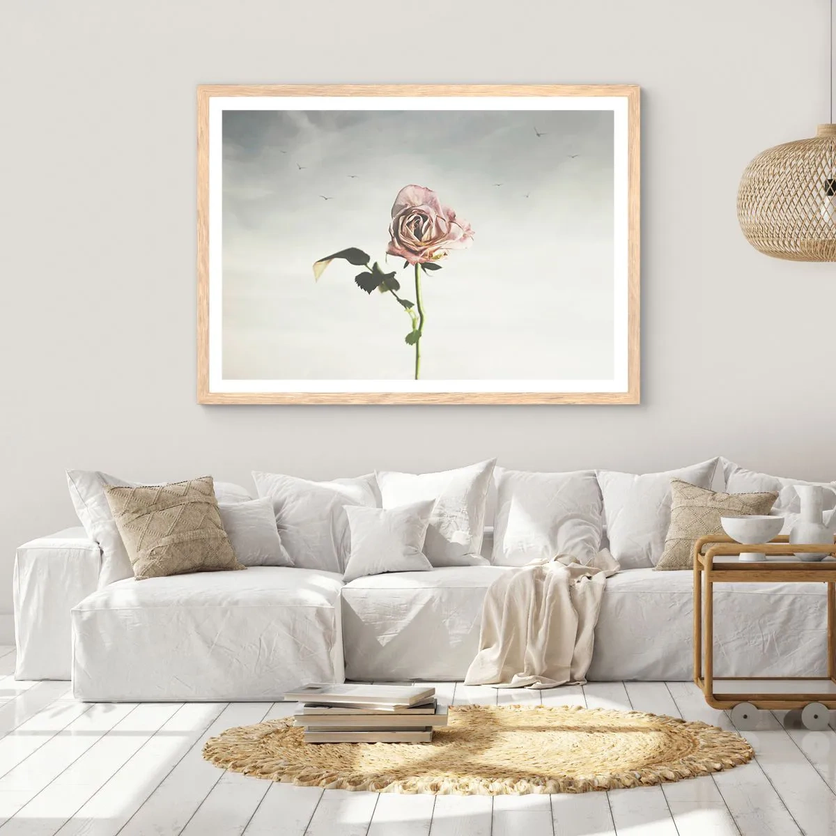 Poster in einem Rahmen aus heller Eiche - Begrüßung des Frühlings - 100x70 cm