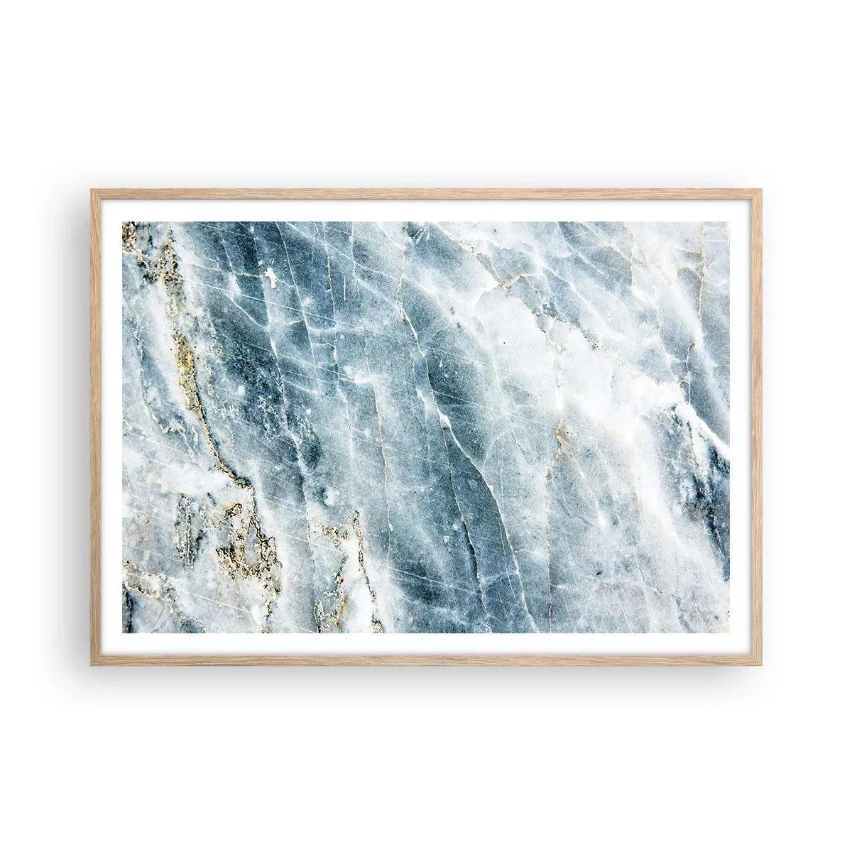 Poster in einem Rahmen aus heller Eiche - Eiswelt - 100x70 cm