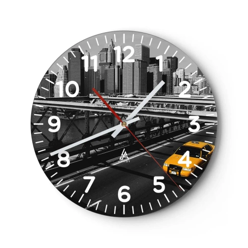 Wanduhr - Glasuhr - Die Farbe einer Großstadt - 40x40 cm