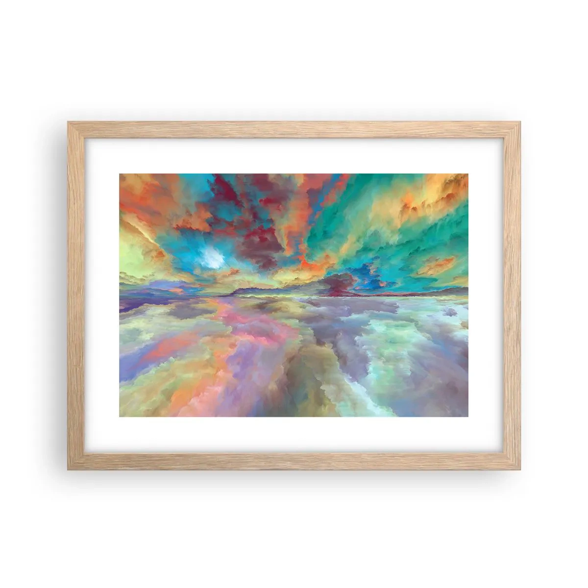 Poster in einem Rahmen aus heller Eiche - Zwei Himmel - 40x30 cm