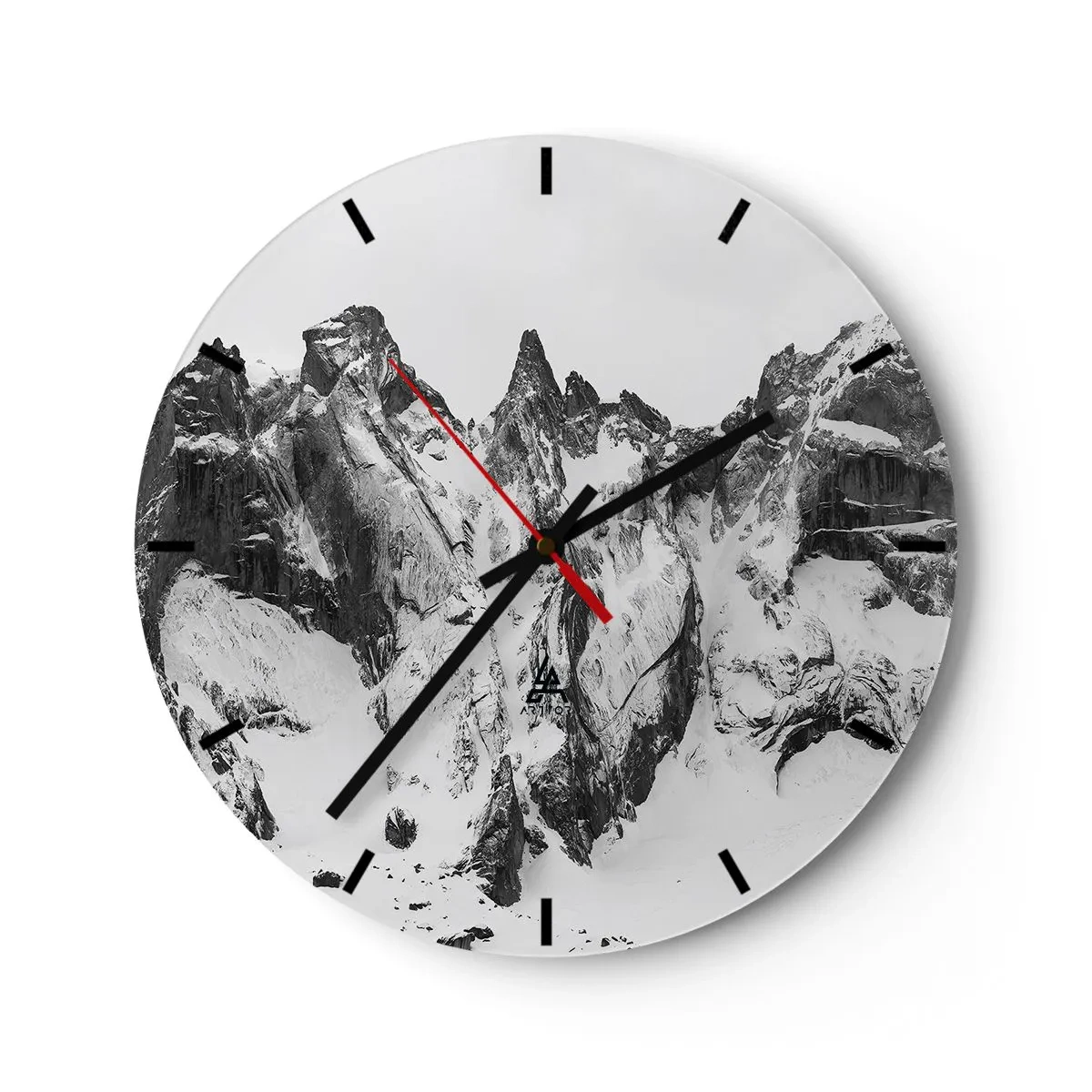 Wanduhr - Glasuhr - Gefährlicher Granitgrat - 40x40 cm