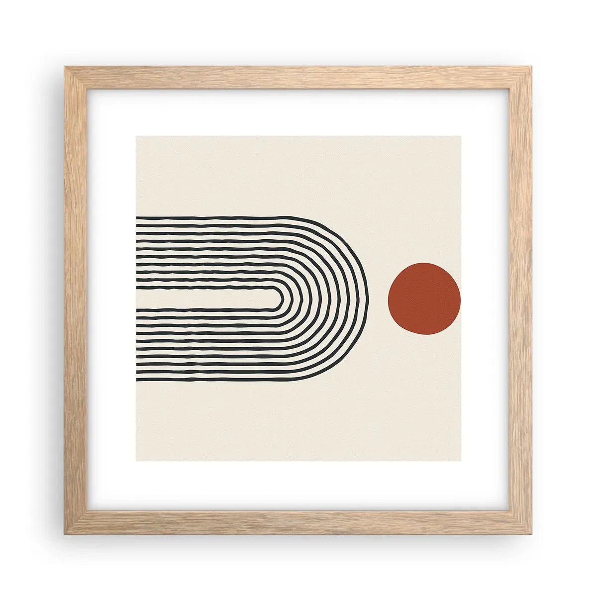 Poster in einem Rahmen aus heller Eiche - Magnetismus von Formen und Farben - 30x30 cm
