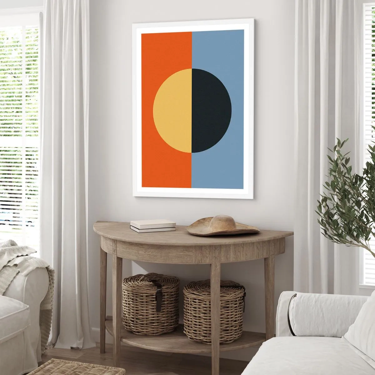 Poster in einem weißen Rahmen - Eine Komposition aus Wärme und Kühle - 70x100 cm