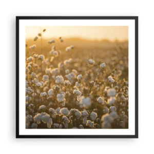 Poster in einem schwarzem Rahmen - Fluffiges Feld - 60x60 cm