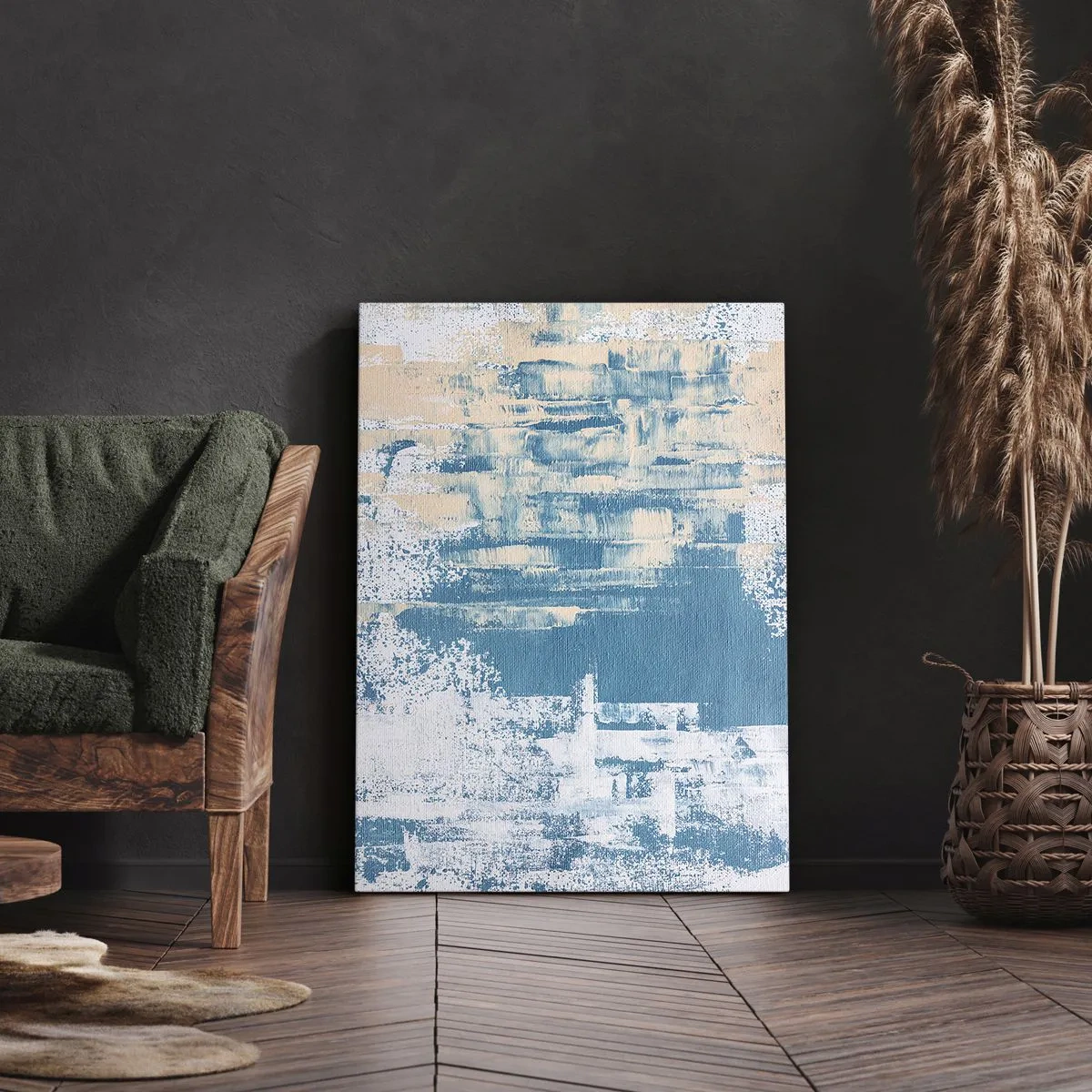 Bild auf Leinwand - Leinwandbild - Durch einen Eiszapfen - 45x80 cm