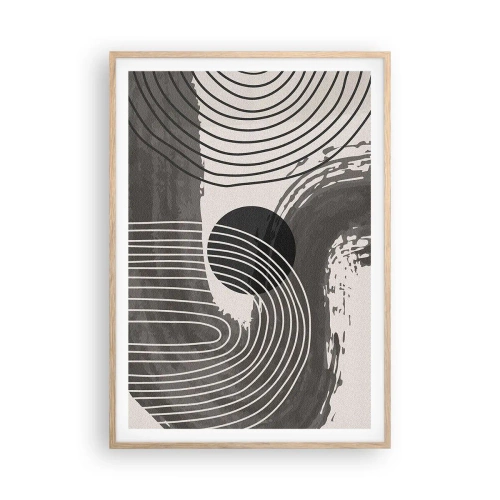 Poster in einem Rahmen aus heller Eiche - Oval gewinnt - 70x100 cm