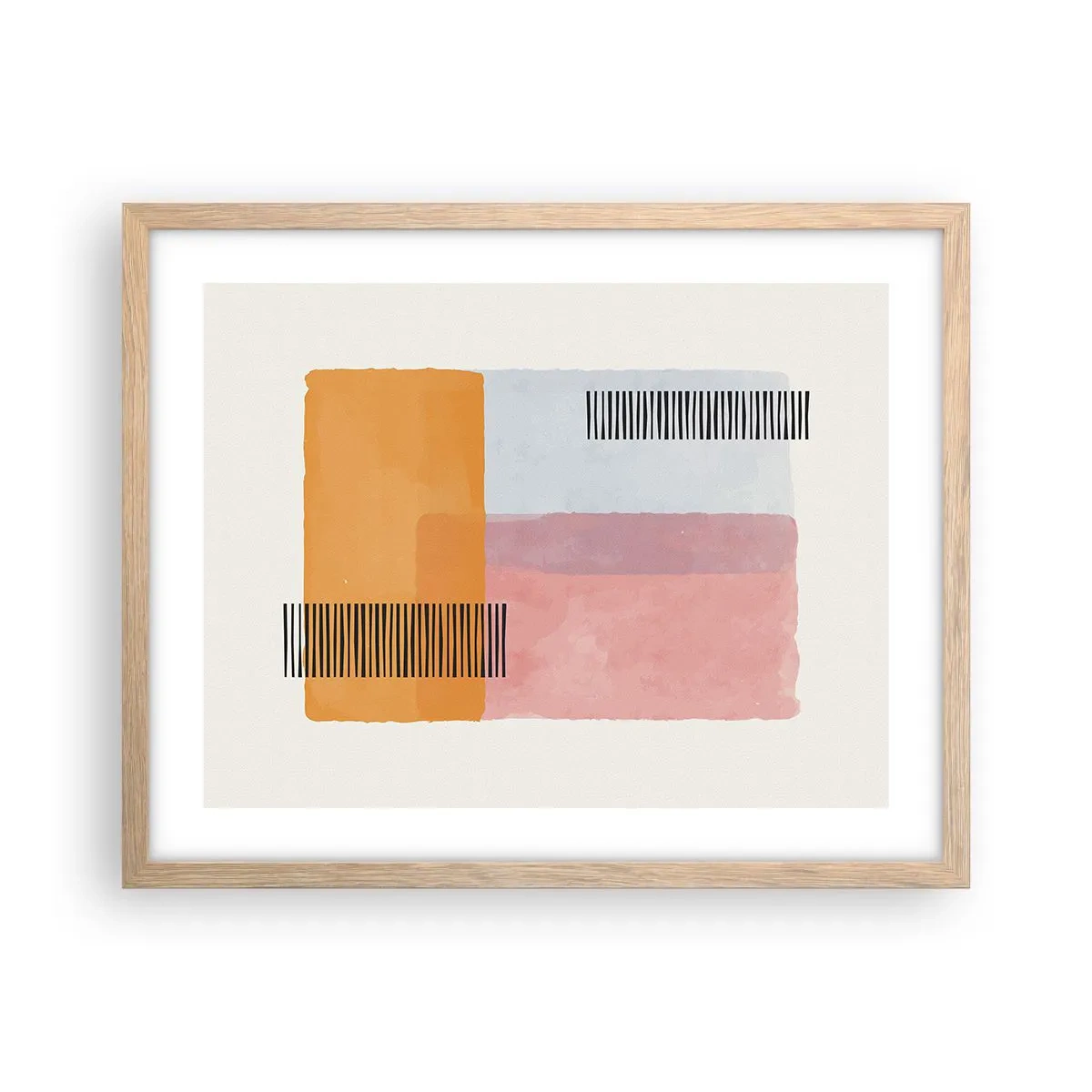 Poster in einem Rahmen aus heller Eiche - Von Ecke zu Ecke - 50x40 cm