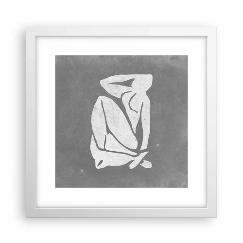 Poster in einem weißen Rahmen - In Gedanken versunken - 30x30 cm