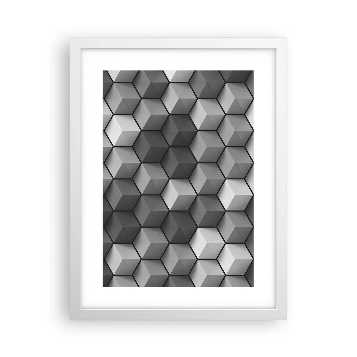 Poster in einem weißen Rahmen - Kubistisches Puzzle - 30x40 cm