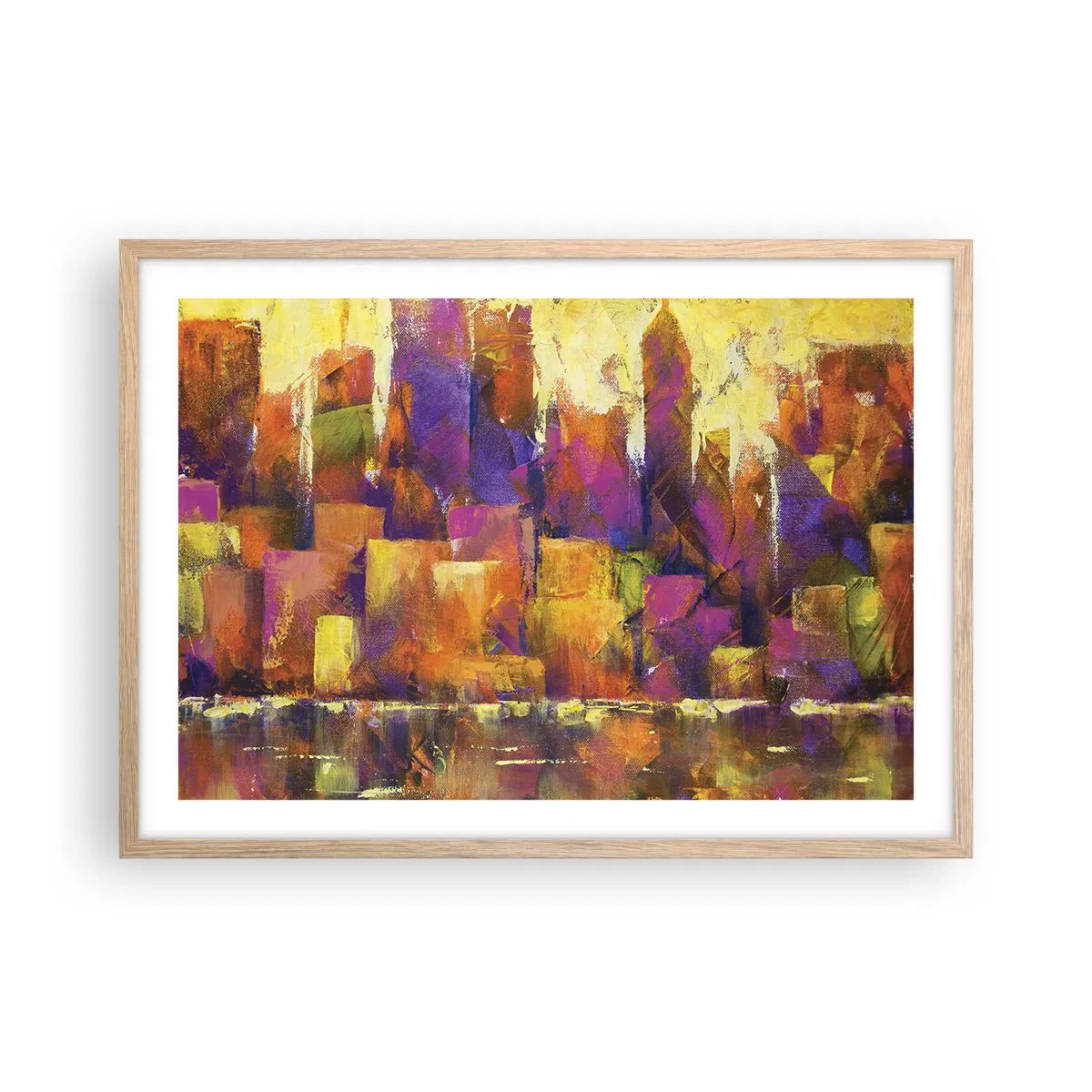 Poster in einem Rahmen aus heller Eiche - Metropolitische Komposition - 70x50 cm