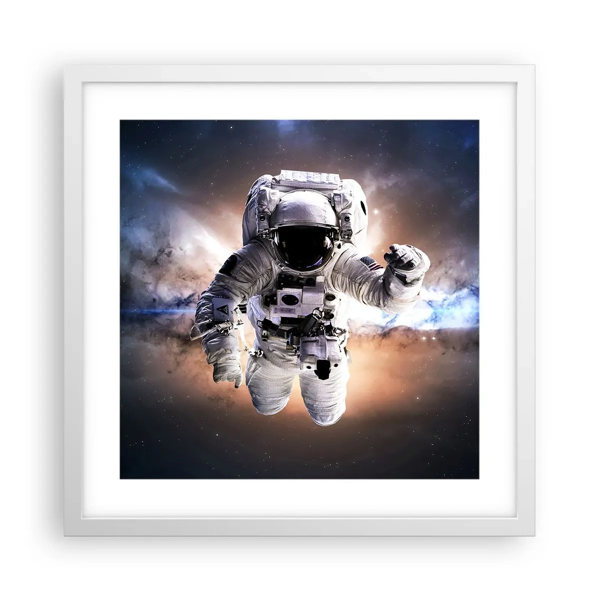 Poster in einem weißen Rahmen - Grüße aus dem Weltall - 40x40 cm
