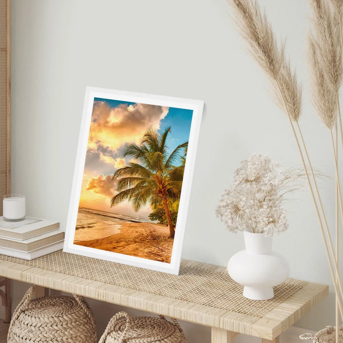 Poster in einem weißen Rahmen - Ewiger Sommer, immer Urlaub - 50x70 cm