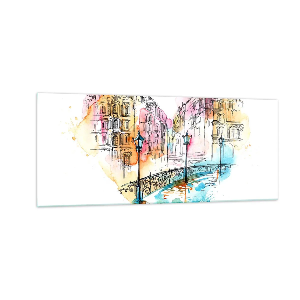 Glasbild - Bild auf glas - Das Herz der Stadt - 100x40 cm