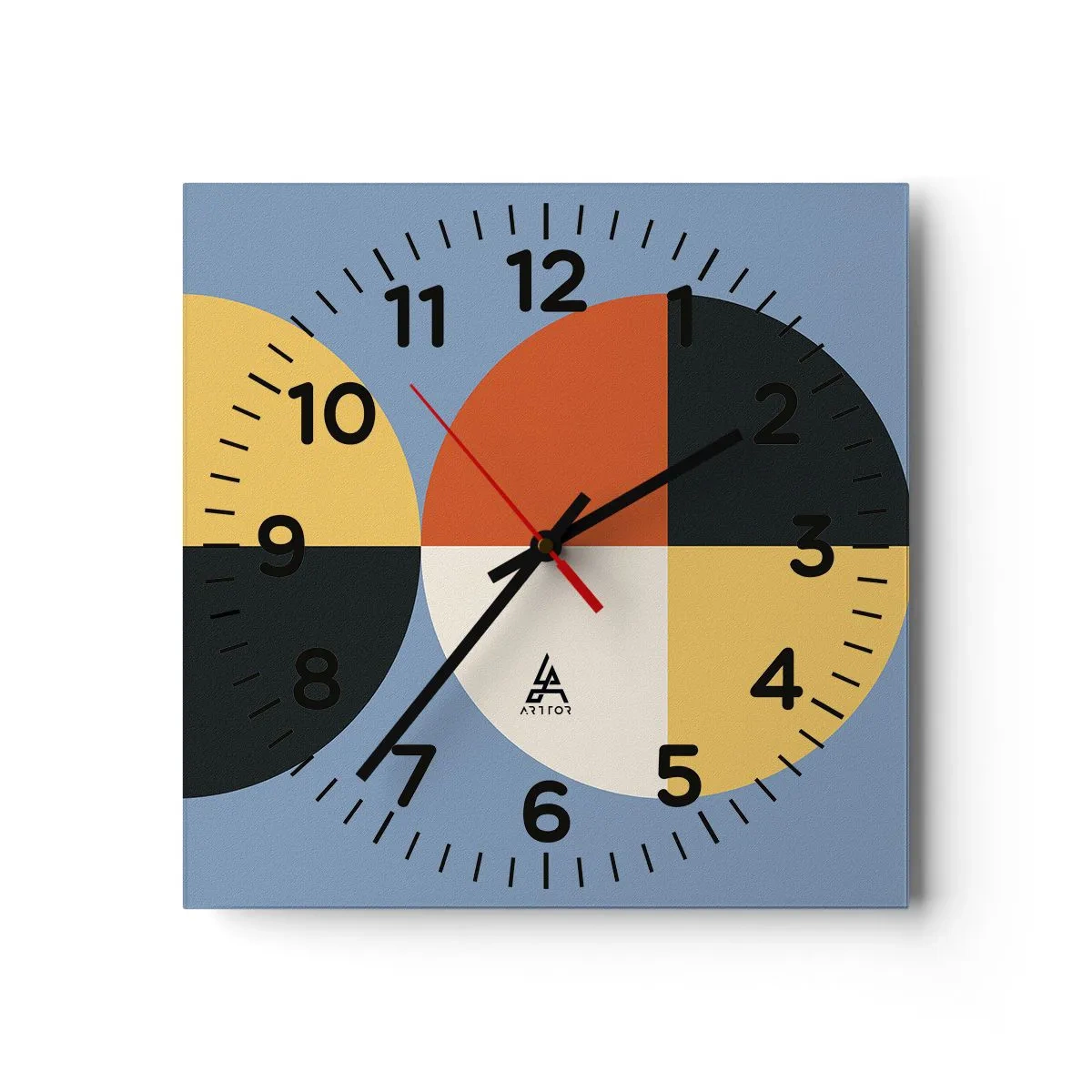 Wanduhr - Glasuhr - Beobachte und zähle - 30x30 cm