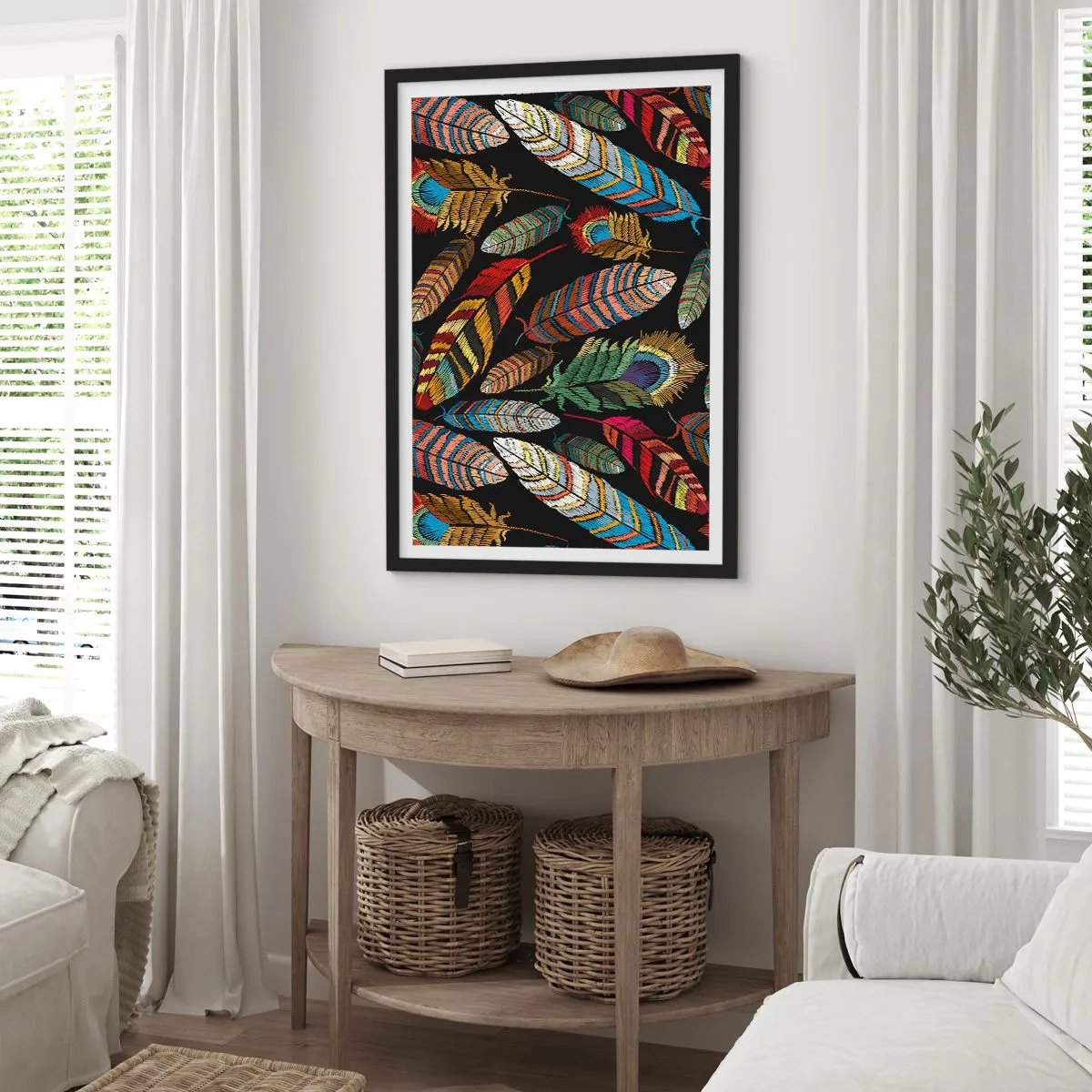 Poster in einem schwarzem Rahmen - Der Vogelkarneval - 61x91 cm