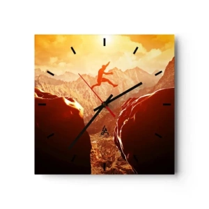 Wanduhr - Glasuhr - Grenzen überschreiten - 40x40 cm