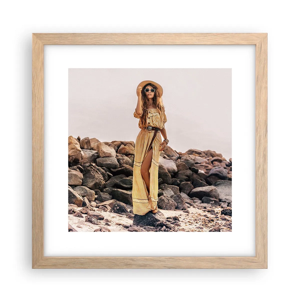 Poster in einem Rahmen aus heller Eiche - Die Magie der Steine - 30x30 cm