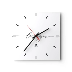 Wanduhr - Glasuhr - Schwarz auf weiß - 40x40 cm
