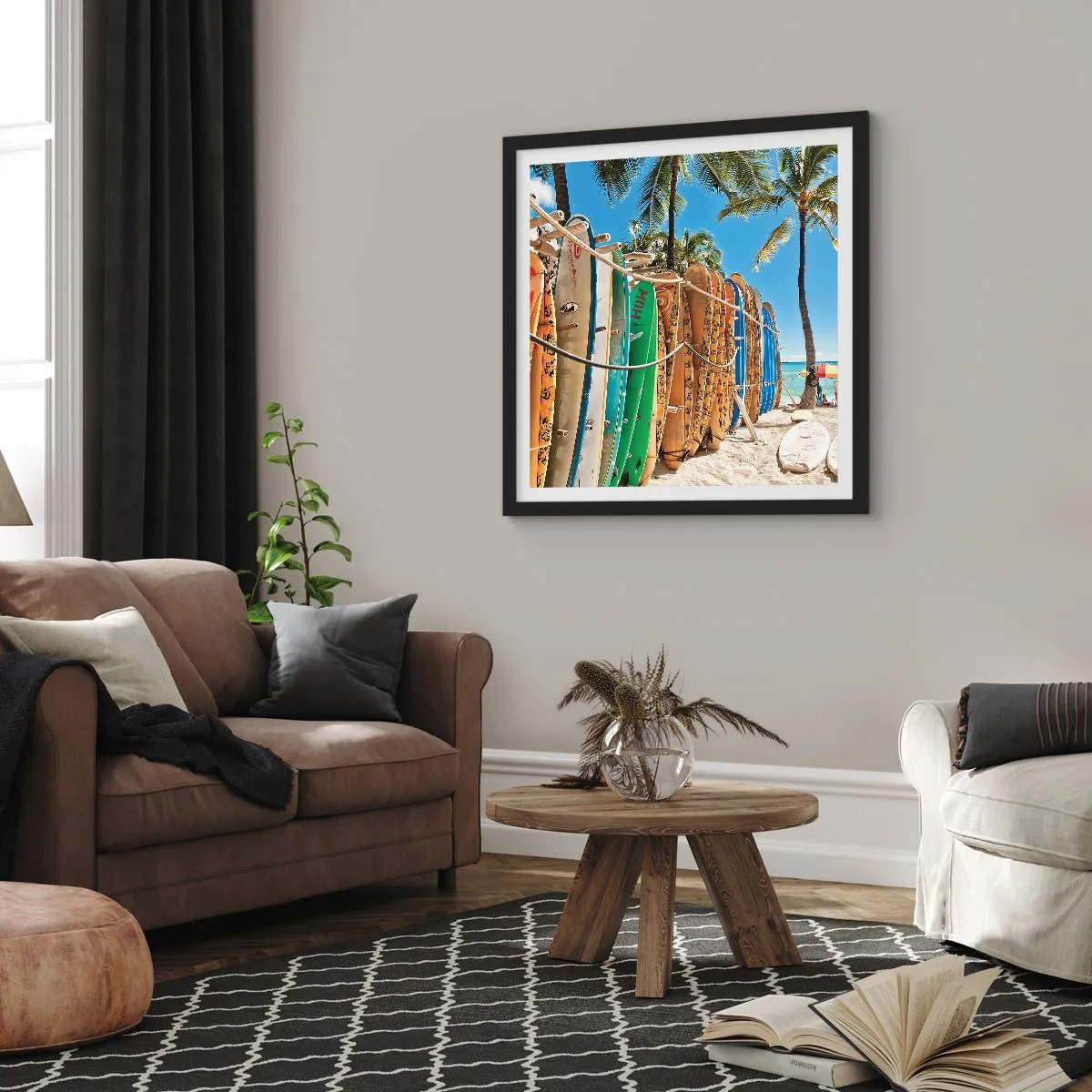 Poster in einem schwarzem Rahmen - Sonniger Spaß - 50x50 cm