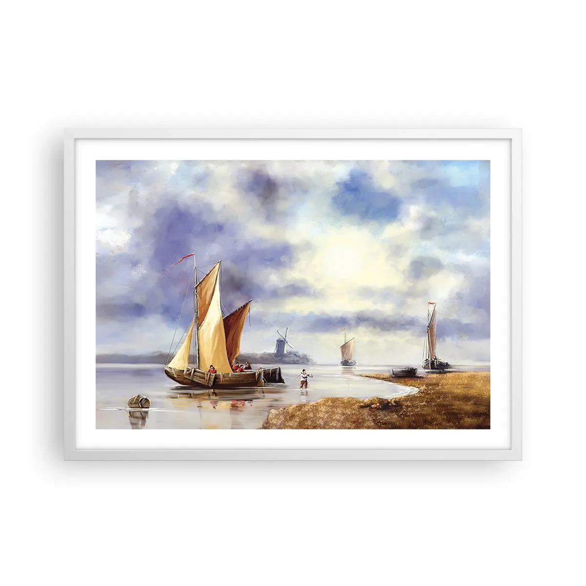 Poster in einem weißen Rahmen - Die Rückkehr der Seeleute - 70x50 cm