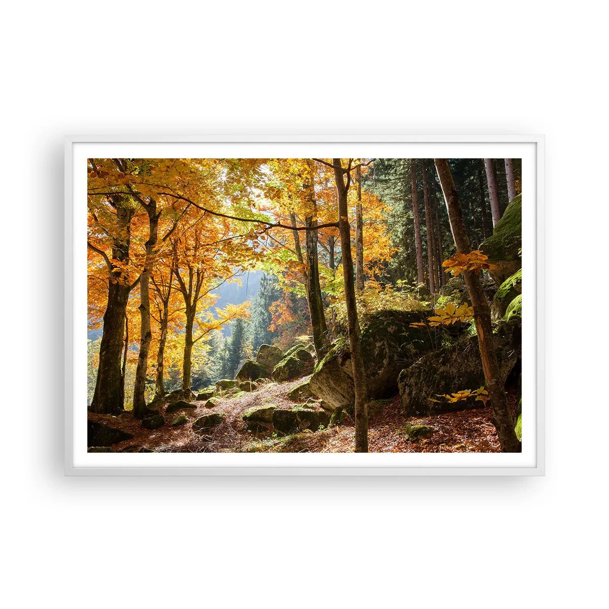 Poster in einem weißen Rahmen - Zeit zum Entspannen - 100x70 cm