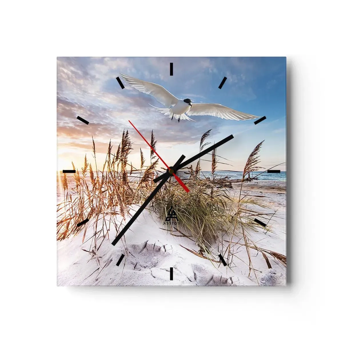 Wanduhr - Glasuhr - Wind vom Meer - 40x40 cm