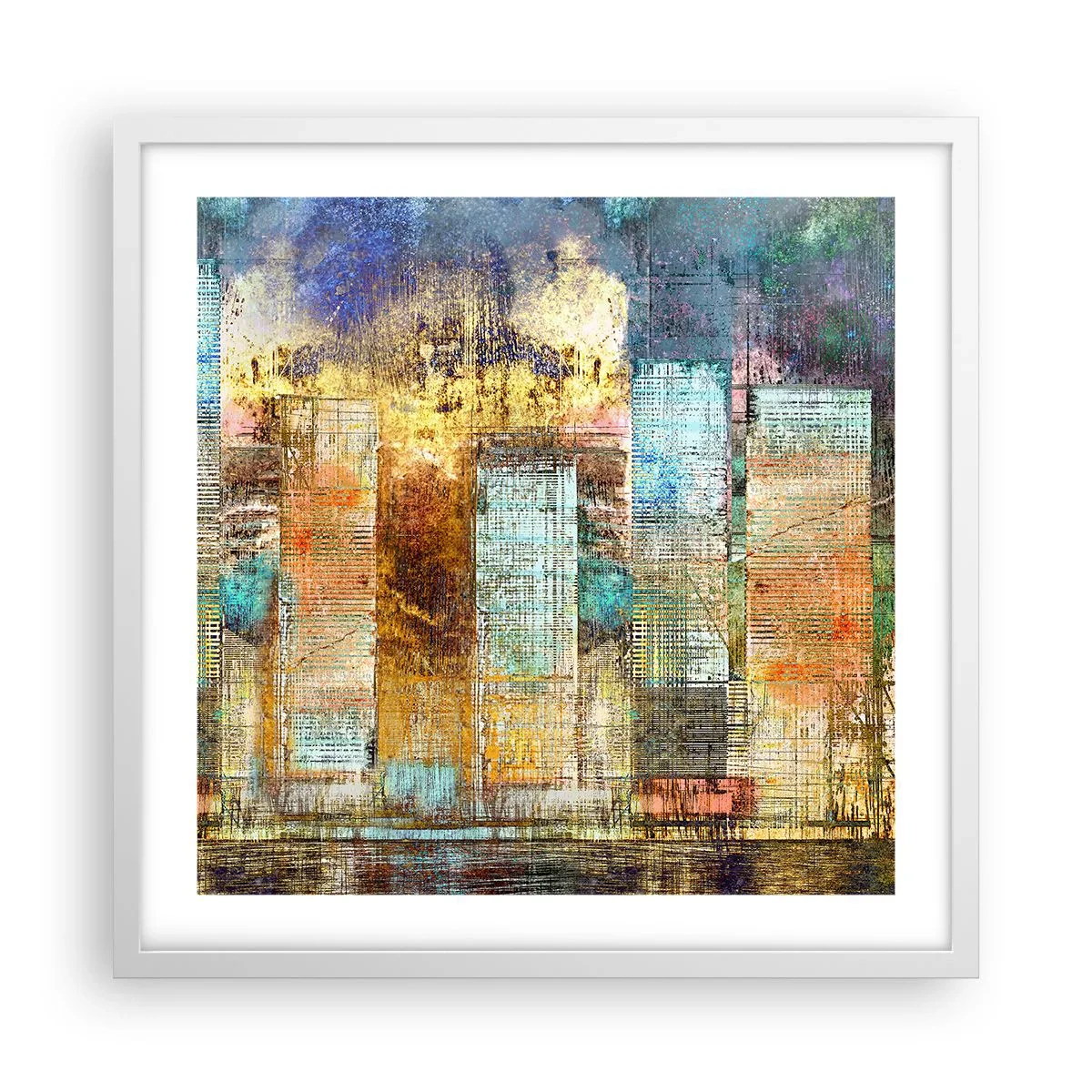 Poster in einem weißen Rahmen - Sonnige Metropole - 50x50 cm