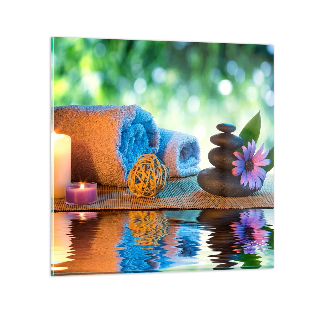 Glasbild - Bild auf glas - Zeit für den Körper - 40x40 cm