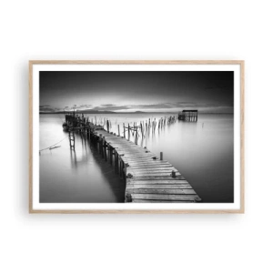 Poster in einem Rahmen aus heller Eiche - Der Frieden eines vergessenen Ufers - 100x70 cm