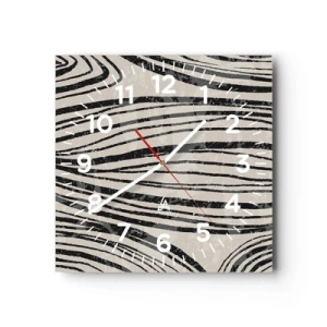 Wanduhr - Glasuhr - Linienpool - 40x40 cm