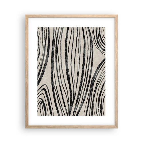 Poster in einem Rahmen aus heller Eiche - Linienpool - 40x50 cm
