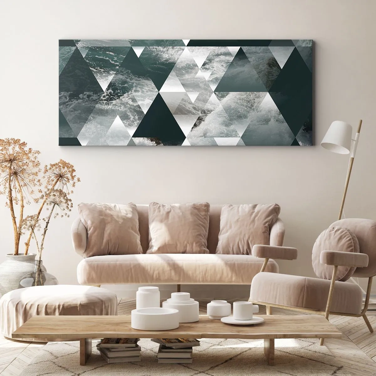 Bild auf Leinwand - Leinwandbild - Kristallperspektive - 100x40 cm