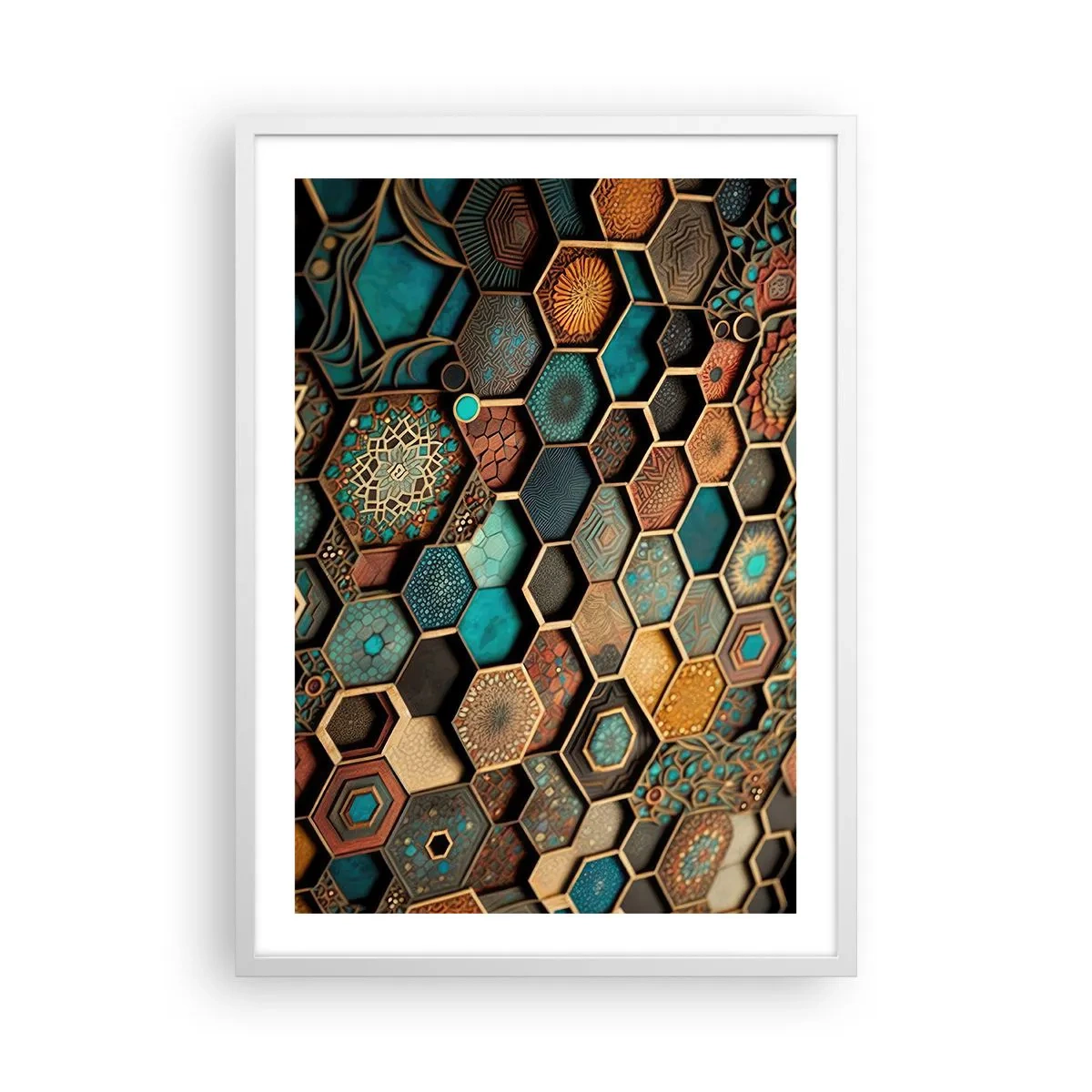 Poster in einem weißen Rahmen - Arabische Ornamente – Variation - 50x70 cm
