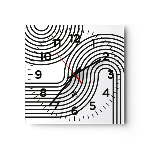 Wanduhr - Glasuhr - An der Kurve - 40x40 cm