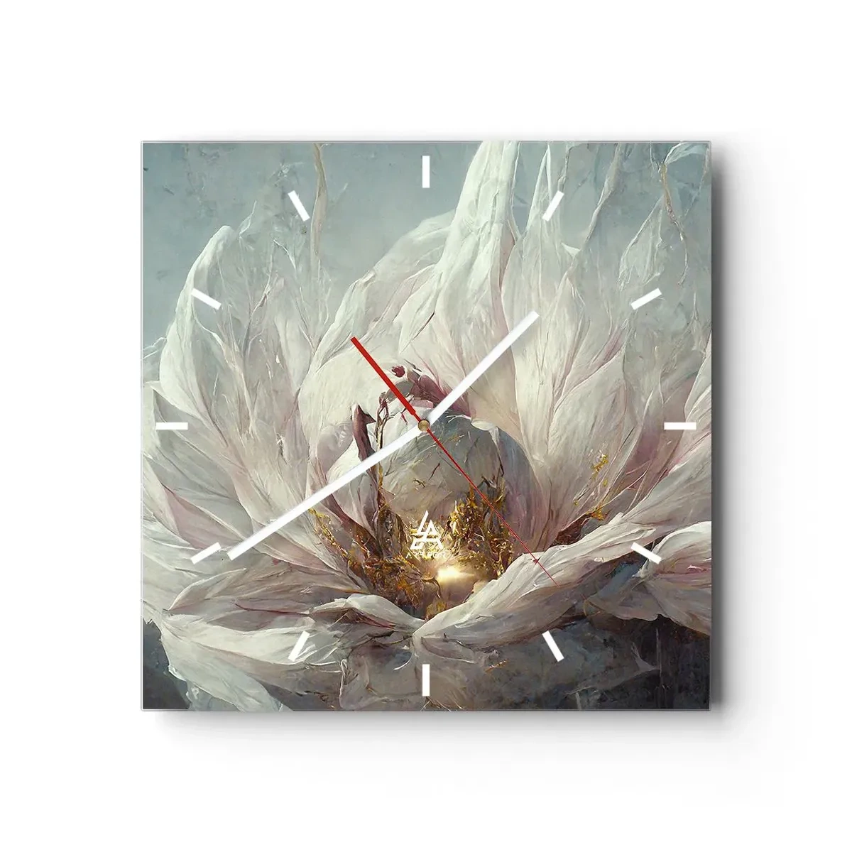 Wanduhr - Glasuhr - Sie blüht alle hundert Jahre einmal - 40x40 cm