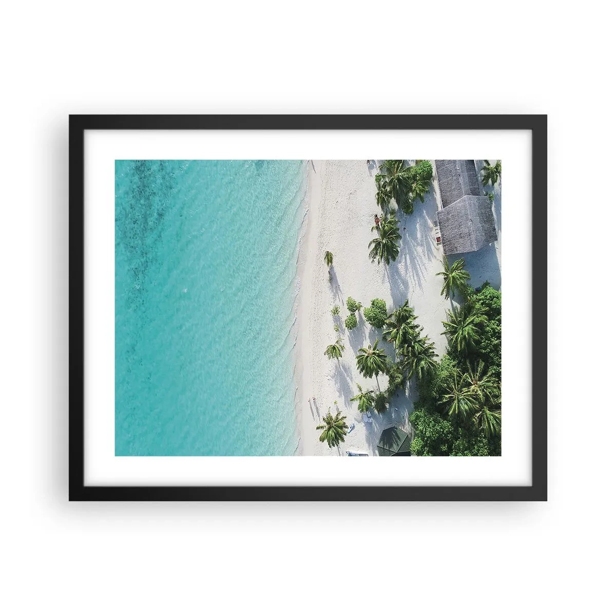 Poster in einem schwarzem Rahmen - Urlaub im Paradies - 50x40 cm