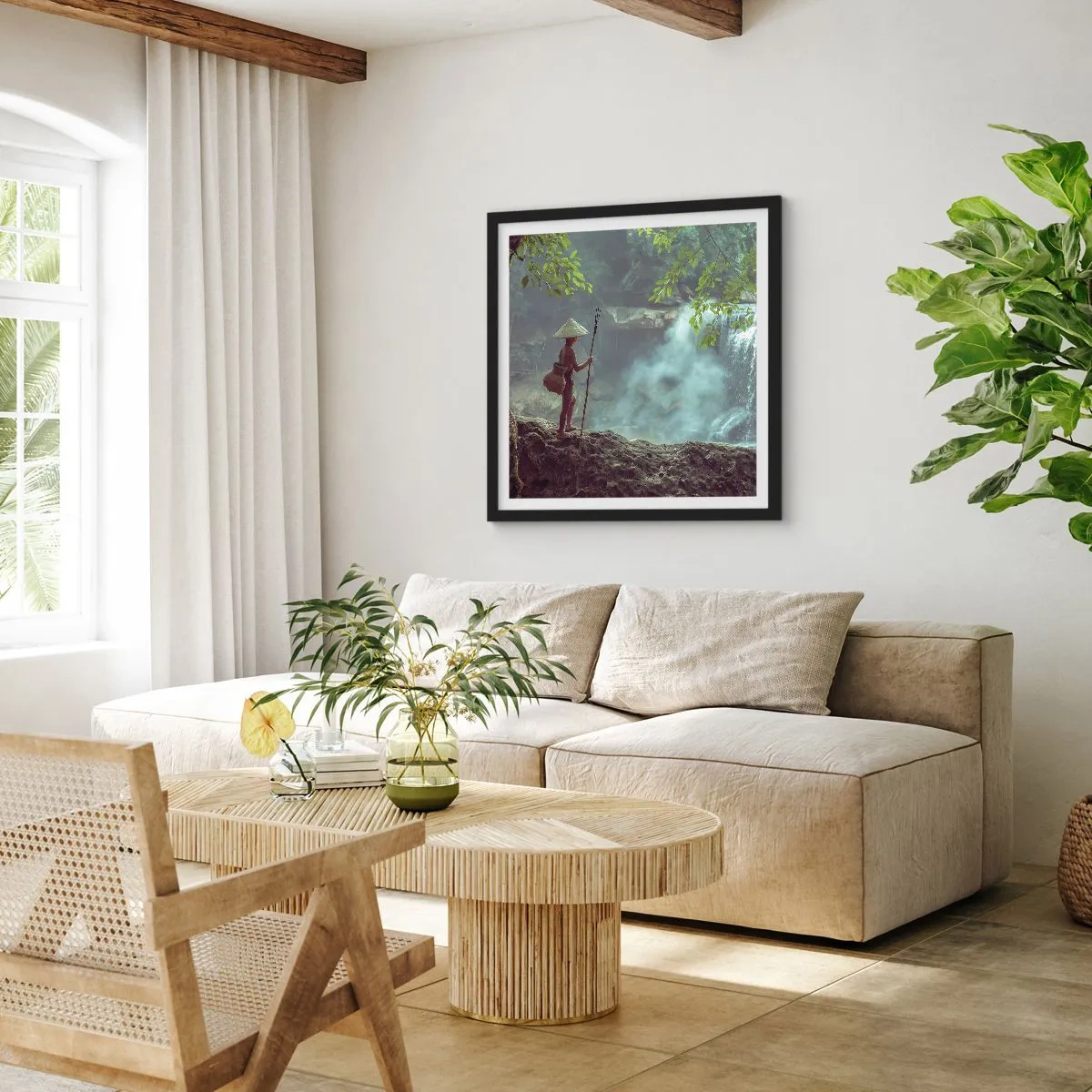 Poster in einem schwarzem Rahmen - Befreundet mit der Natur - 30x30 cm