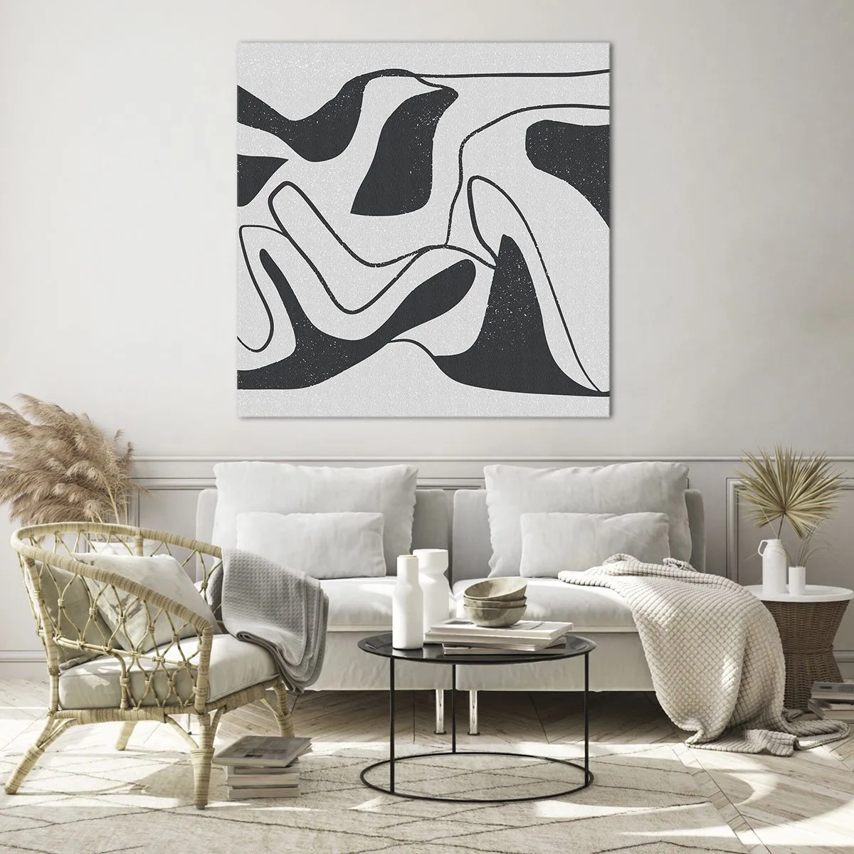 Glasbild - Bild auf glas - Abstraktes Spiel im Labyrinth - 30x30 cm