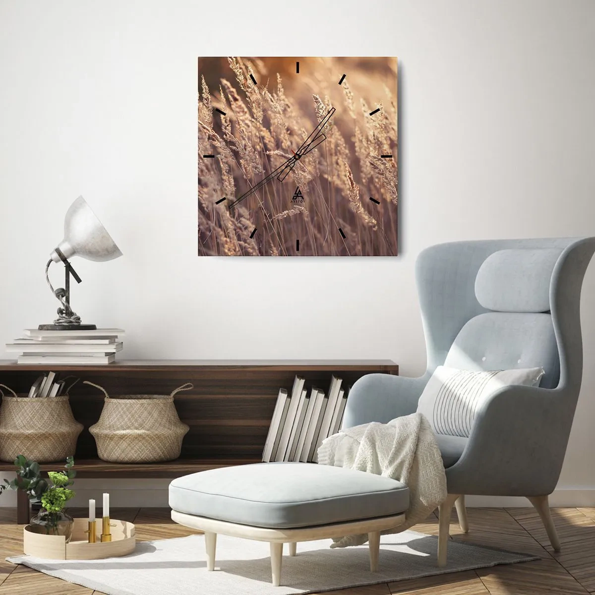 Wanduhr - Glasuhr - Bereit, den Herbst willkommen zu heißen - 30x30 cm