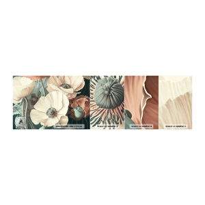 Fototapetenmuster Standard Eco - Flüstern von Mohnblumen - Blumen, Pflanzen, Pastell - 100x30 cm
