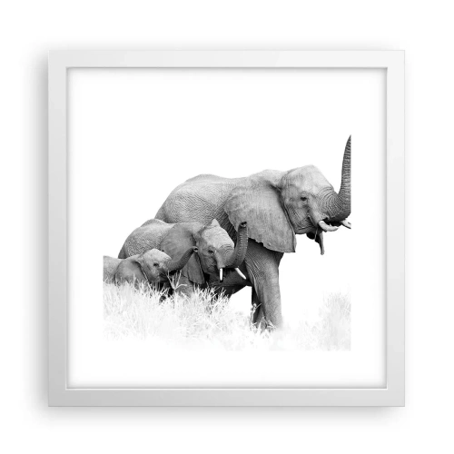 Poster in einem weißen Rahmen - Eins zwei drei - 30x30 cm