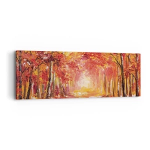 Bild auf Leinwand - Leinwandbild - Kupferwald - 90x30 cm